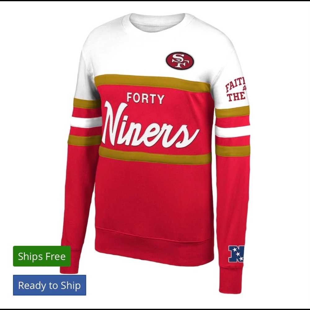 San Francisco 49ers Mitchell & Ness Faithful Crewneck Sweater